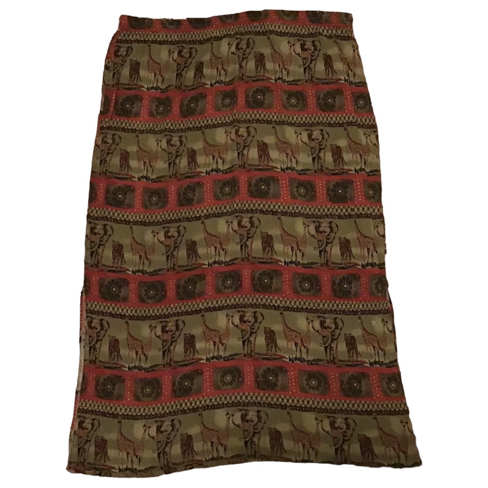 90s straight skirt safari print - Picture 1 of 6